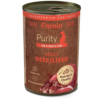 Obrázok Fitmin dog Purity tin beef with liver 400 g (8595237018840)