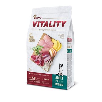 Obrázok AKINU VITALITY dog adult medium lamb & chicken 3 kg (8595184953072)