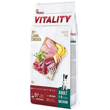 Obrázok AKINU VITALITY dog adult medium lamb & chicken 12 kg (8595184953089)