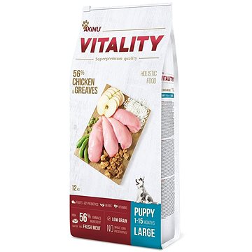 Obrázok AKINU VITALITY dog puppy large chicken & greaves 12 kg (8595184953096)