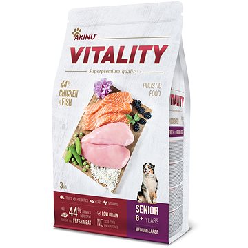 Obrázok AKINU VITALITY dog senior medium/large chicken & fish 3 kg (8595184953119)