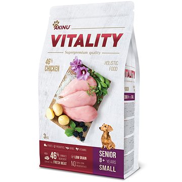 Obrázok AKINU VITALITY dog senior small chicken 3 kg (8595184953133)