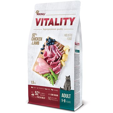 Obrázok AKINU VITALITY cat adult chicken & lamb 1,5 kg (8595184953171)