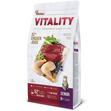 Obrázok AKINU VITALITY cat senior chicken & duck 1,5 kg (8595184953188)