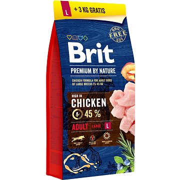 Obrázok BRIT PREMIUM BY NATURE ADULT L 15+3 KG (294-171157)