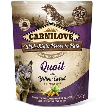 Obrázok Carnilove Dog Pouch Paté Quail & Yellow Carrot 300g