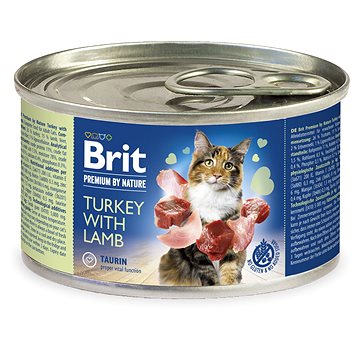 Obrázok Brit Premium Cat by Nature konz Turkey&Lamb 200g