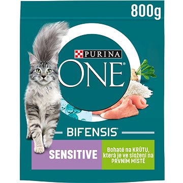 Obrázok Purina ONE Bifensis Sensitive s morčacím a ryžou 800 g (7613032621810)