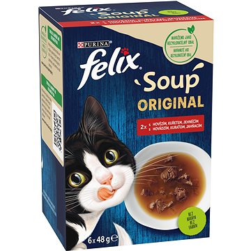 Obrázok Felix Soup Lahodný výber s hovädzím, kuraťom a jahňacím 6× 48 g (7613036631952)