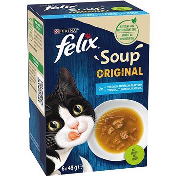 Obrázok Felix Soup Lahodný výber z rýb s treskou, tuniakom a platesou 6× 48 g (7613036631976)