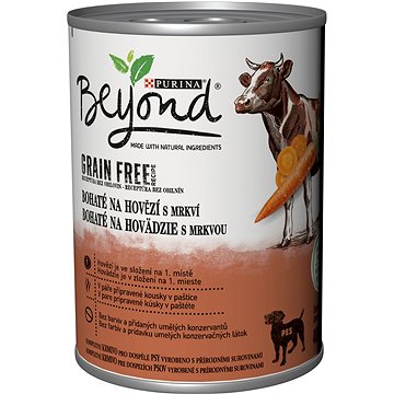 Obrázok Beyond Grain Free kúsky v paštéte bohaté na hovädzie s mrkvou 400 g (7613037061321)