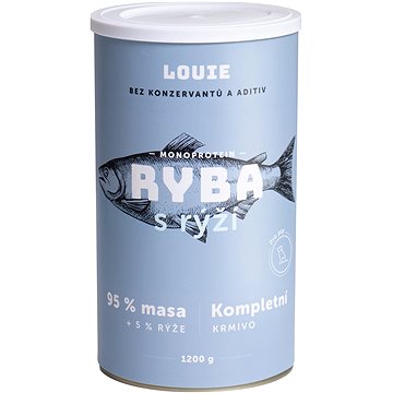 Obrázok Louie Kompletné krmivo – ryba s kuracím (95 %) s ryžou (5 %) 1200 g (8595174345535)