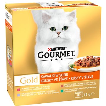 Obrázok Gourmet Gold Mltp konz. kočka kousky ve šť.zelen.8x85g