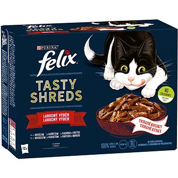 Obrázok Felix Tasty Shreds lahodný výber v šťave 12 × 80 g (7613038643861)