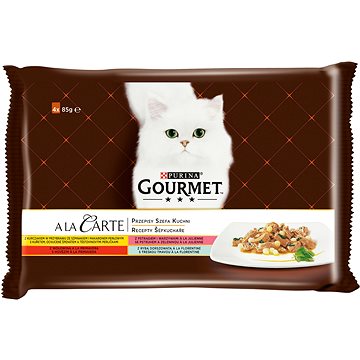 Obrázok Gourmet A la Carte multipack – kura, hovädzie, pstruh, tmavá treska 4 × 85 g (7613037552102)