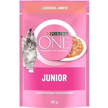 Obrázok Purina ONE Junior mini filetky s lososom a mrkvou v šťave 85 g (7613038224466)