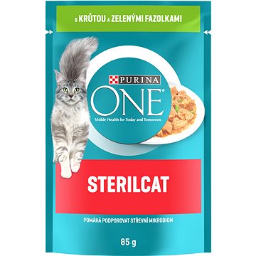 Obrázok Purina ONE Sterilcat mini filetky s morkou a zelenými fazuľkami v šťavě 85 g (7613038273358)