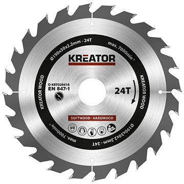 Obrázok Pílový kotúč Kreator KRT020416 na drevo 190mm, 24T