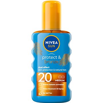 Obrázok NIVEA Sun Protect & Bronze Oil Spray SPF20 Kozmetika na opaľovanie 200ml