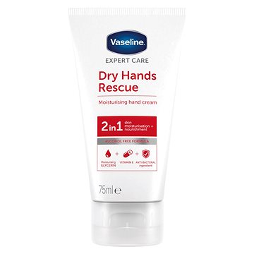 Obrázok VASELINE Dry Hand Rescue 2in1 Moisturizing Hand Cream 75 ml (8720181053702)