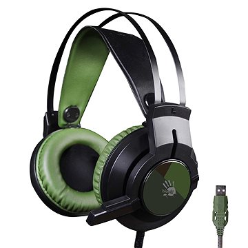 Obrázok A4tech Bloody J437 herní sluchátka, 7.1., USB, zelená barva, J437 Green