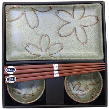 Obrázok Made In Japan Sushi set s květinovým motivem světle zelený 6 ks (C0305)