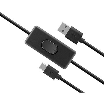 Obrázok AKASA kabel USB-A 2.0 na USB-C, napájecí kabel se switchem (pro Raspberry Pi 4), 1.5m, AK-CBUB57-15BK