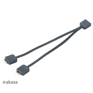 Obrázok AKASA Rozbočovač pro RGB LED 1x female/2x male, černý AK-CBLD08-12BK