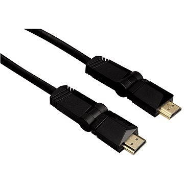 Obrázok Hama 122110 HDMI kábel vidlica - vidlica, otočné vidlice (2 osi), pozlátený, 3*, 1,5 m