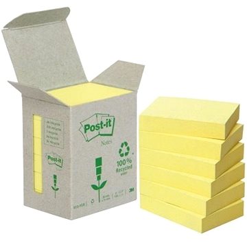 Obrázok 3M 653 Post-It 38x51mm samolepiaci bloček recyklované žlté (bal=6ks)