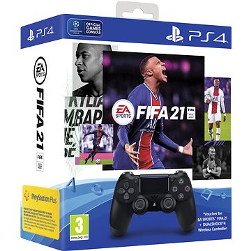 Obrázok Sony PS4 Dualshock 4 V2 – Black + FIFA 21 (PS719834724)