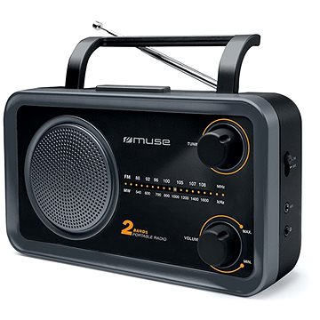 Obrázok FM prenosné rádio Muse M-06 DS, AUX, čierna