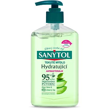 Obrázok SANYTOL Tekuté mydlo Hydratujúce dezinfekčné, Aloe Vera a Zelaný čaj 250 ml