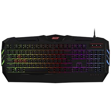 Obrázok Acer NITRO KEYBOARD Membránové klávesy,Rainbow podsvíc.,červené WASD a multimediální klávesy,opletený kabel,CZ+SK,černá