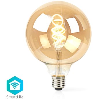 Obrázok Žiarovka LED - E27 / 5,5W / teplá  biela NEDIS WIFILT10GDG125 SMARTLIFE