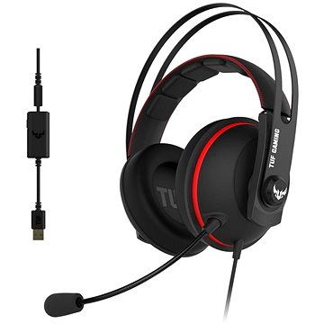 Obrázok ASUS TUF GAMING H7, RED, gaming headset 90YH01VR-B8UA00