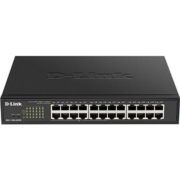 Obrázok D-Link DGS-1100-24PV2 24-Port PoE Gigabit Smart Managed Switch, 12x PoE, PoE budget 100W, fanless, DGS-1100-24PV2