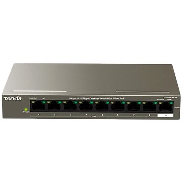 Obrázok Tenda TEF1109P-8-63W PoE AT switch (8x PoE 802.3af/at, 9x 100Mb/s, PoE celkem 63W, fanless TEF1109P-8-63W