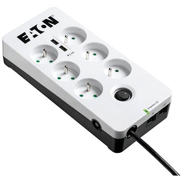 Obrázok Eaton Protection Box 6 Tel@ USB FR, přepěťová ochrana, 6 zásuvek, 2x USB nabíječka, 1m PB6TUF