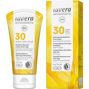 Obrázok LAVERA Krém na opaľovanie Sensitiv SPF30 Anti-Ageing 50 ml (4021457635344)