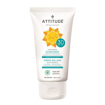 Obrázok ATTITUDE Detský 100% minerálna opaľovací krém (SPF 30) bez vône 150 g