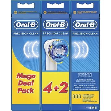 Obrázok Braun Oral-B Aufsteckbürsten Precision Clean 4+2, 031666