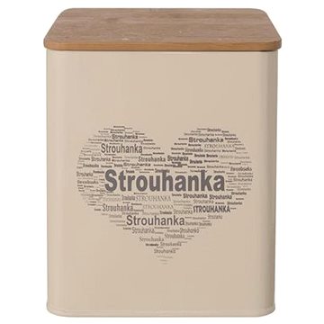 Obrázok  Dóza plech/dřevo 11,5x11,5x14 cm STROUHANKA SRDCE