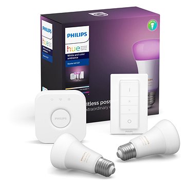 Obrázok Philips Hue White and Color ambiance 9W E27 malý starter kit (929002216806)