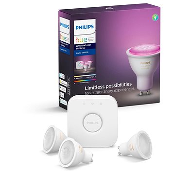 Obrázok Philips Hue White and Color ambiance 5.7W GU10 starter kit (929001953103)