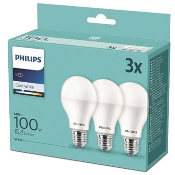 Obrázok Philips klasik, 14W, E27, neutrální bílá (3ks) (8718699694906)