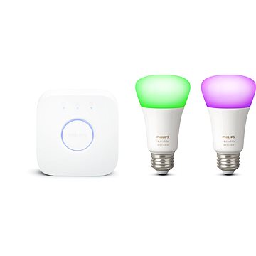 Obrázok Philips Hue White and Color ambiance 9,5W E27 PMO 2 pack starter pack (929002216823)