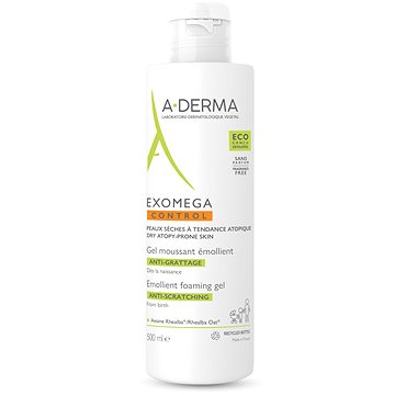 Obrázok A-DERMA EXOMEGA CONTROL GEL MOUSSANT ÉMOLLIENT zvláčňujúci penivý gél 1x500 ml