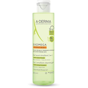 Obrázok A-DERMA EXOMEGA CONTROL GEL LAVANT ÉMOLLIENT 2EN1 zvláčňujúci umývací gél, deti, 1x200 ml