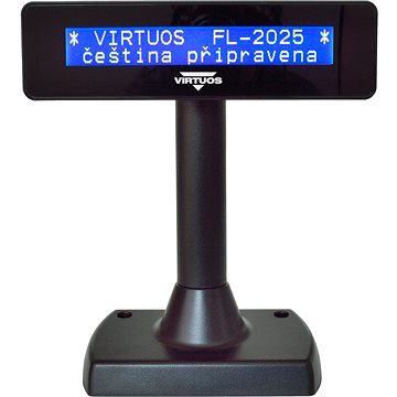 Obrázok Virtuos zákaznický displej Virtuos FL-2025MB 2x20, USB, černý EJG0003